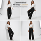 Must-have🔥👖 Op maat gemaakte broek met hoge taille en 4 metallic knopen – Accent op de taille en kreukvrij draagcomfort, zowel voor op het werk als in het weekend