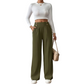 Must-have🔥👖 Op maat gemaakte broek met hoge taille en 4 metallic knopen – Accent op de taille en kreukvrij draagcomfort, zowel voor op het werk als in het weekend