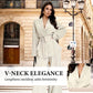 Elegante 2-delige set voor dames: top met V-hals en broek met wijde pijpen