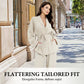 Elegante 2-delige set voor dames: top met V-hals en broek met wijde pijpen