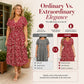 Elegante damesjurk met V-hals en bloemenprint