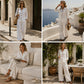 Tweedelige set voor dames: casual top met lange mouwen en broek