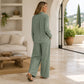 Tweedelige set voor dames: casual top met lange mouwen en broek