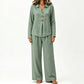 Tweedelige set voor dames: casual top met lange mouwen en broek