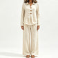 Tweedelige set voor dames: casual top met lange mouwen en broek