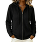 Gebreid vest met capuchon en ritssluiting voor dames