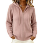 Gebreid vest met capuchon en ritssluiting voor dames
