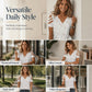 Dames-T-shirt met geschulpte V-hals en hartjesprint