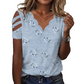 Dames-T-shirt met geschulpte V-hals en hartjesprint