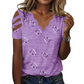 Dames-T-shirt met geschulpte V-hals en hartjesprint