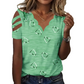 Dames-T-shirt met geschulpte V-hals en hartjesprint