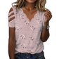 Dames-T-shirt met geschulpte V-hals en hartjesprint