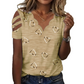 Dames-T-shirt met geschulpte V-hals en hartjesprint