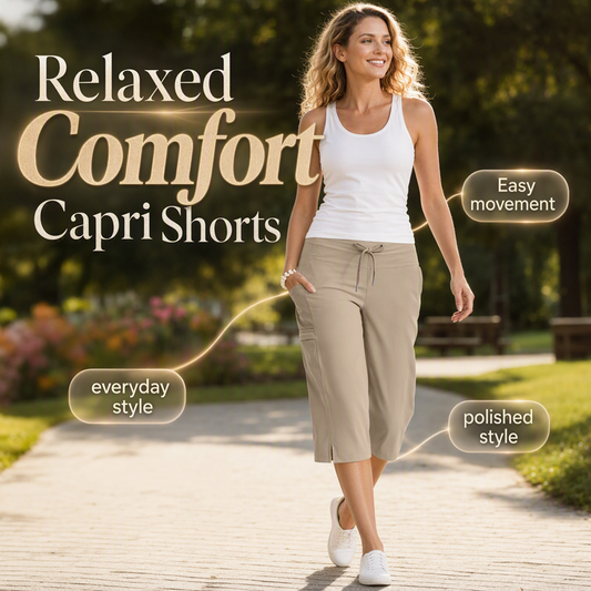 Casual capribroek met trekkoord voor dames, knielengte