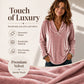 Elegante fluwelen top met V-hals voor dames