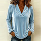 Elegante fluwelen top met V-hals voor dames
