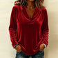 Elegante fluwelen top met V-hals voor dames
