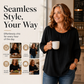 Casual dames-top met ronde hals en 3/4-mouwen