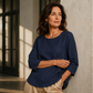 Casual dames-top met ronde hals en 3/4-mouwen