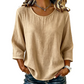 Casual dames-top met ronde hals en 3/4-mouwen