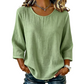 Casual dames-top met ronde hals en 3/4-mouwen