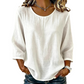 Casual dames-top met ronde hals en 3/4-mouwen