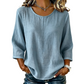 Casual dames-top met ronde hals en 3/4-mouwen