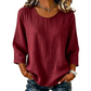 Casual dames-top met ronde hals en 3/4-mouwen