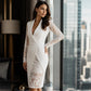 🔥 Tijdelijke aanbieding – Elegante bodycon jurk voor dames met v-hals en kanten mouwen