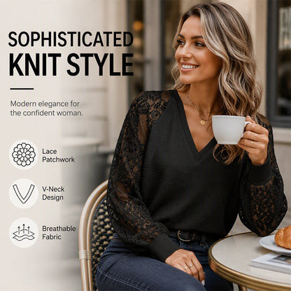 Elegante gebreide trui met V-hals voor dames