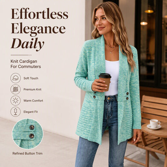 📢Damesbroek met hoge taille en wijde pijpen | Casual gebreid vest met dubbele knoopsluiting voor dames