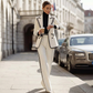 ✨Nieuw binnen & speciale aanbiedingen – Damesblazer en -broek met contrasterende afwerkingt