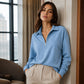 T-shirt met rits en nonchalante textuur
