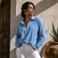 T-shirt met rits en nonchalante textuur