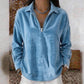 T-shirt met rits en nonchalante textuur
