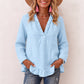 Damesblouse met ruches en V-hals