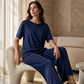 Set met ruimvallend topje en wijde broek voor dames