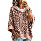 Gebreide hoodie met luipaardprint voor dames