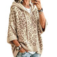 Gebreide hoodie met luipaardprint voor dames