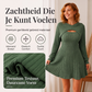 Geribbelde gebreide damesoutfit van 2 delen