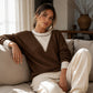 Casual top met ronde hals en kleurenblok voor dames