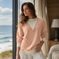 Casual top met ronde hals en kleurenblok voor dames