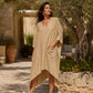 Losse asymmetrische jurk met V-hals voor dames