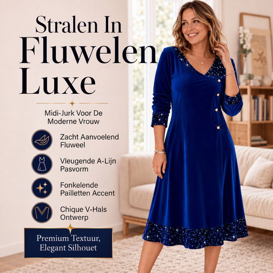 🌟 Nieuw & Trendy👗 Fluwelen V-Hals Jurk – Chic & Elegant
