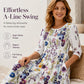 Midi-jurk voor dames met bloemenprint, 3/4-mouwen en zakken