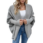 Damesvest met batwing-mouwen en grof breiwerk