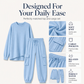 Set bestaande uit een casual dames-top met ronde hals en een cargobroek
