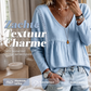 Casual blouse voor dames met V-hals en lange mouwen