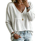 Casual blouse voor dames met V-hals en lange mouwen