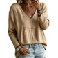 Casual blouse voor dames met V-hals en lange mouwen